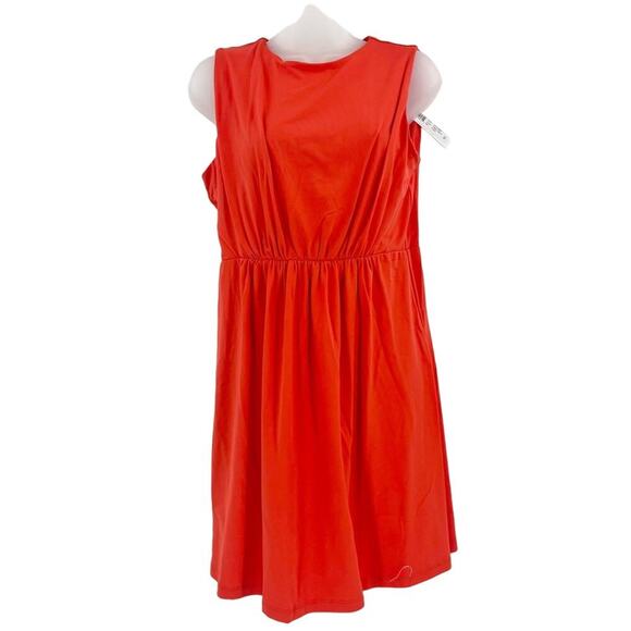 SUSANA MONACO Dress Cherry Tomato Red Sleeveless Mini Gathered Waist Size XL NEW - Picture 2 of 14